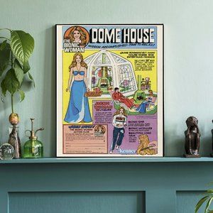 Framed The Bionic Woman Dome House Toy 1976 Restored Magazine Ad